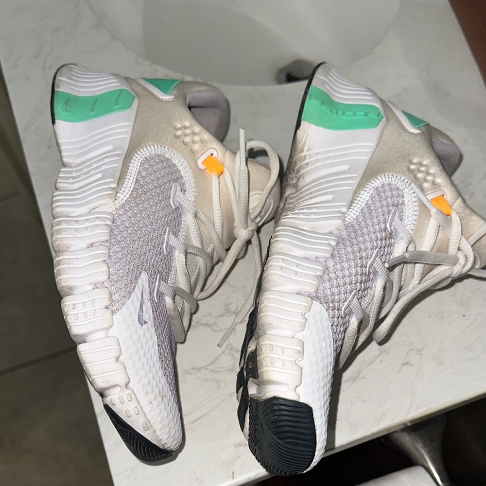 White and Cream Athletic Sneakers